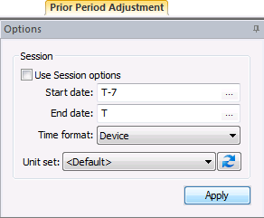 Prior Period Adjustment control